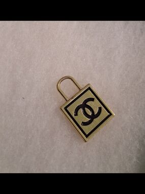 CC Logo Padlock Charm in Gold and Black